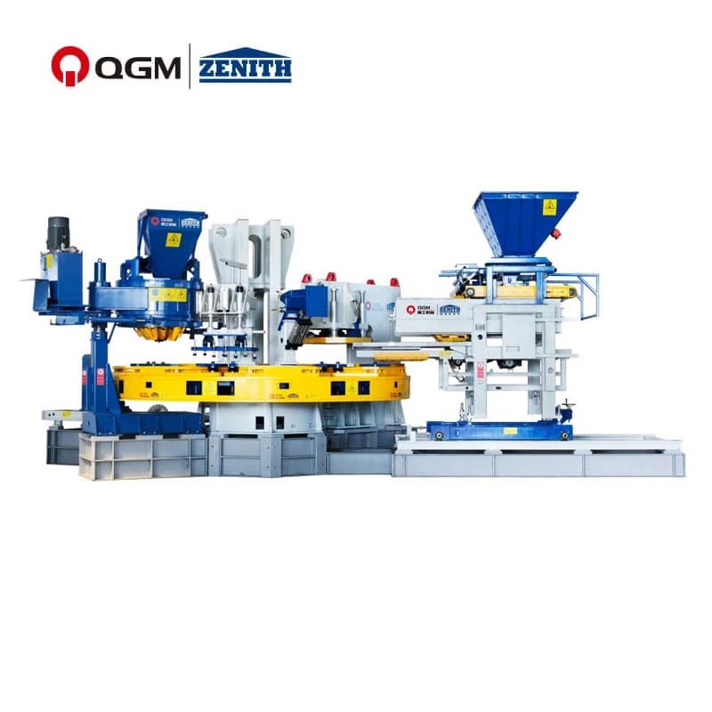 QGM Zenith manufacturer product rendering of the HP-1200T imitation-stone press arrangement. Manufacturer product illustration.