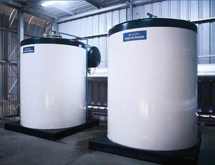 North Star industrial flake ice generators installed in a factory. Reference equipment photograph.