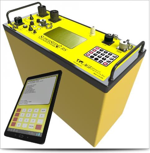 AGI SuperSting Wi-Fi reference example of an electrical resistivity survey instrument.