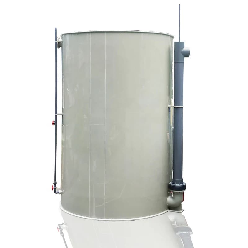eWater EMBB-series biofilter photograph with external pipework; the image is not individually model-labelled.