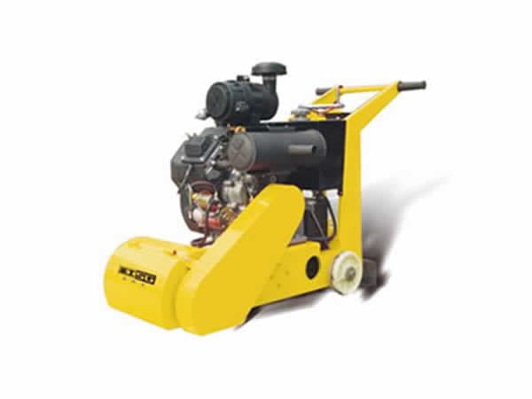 Gaoyuan walk-behind milling machine with a guarded cutting drum and handle-controlled wheeled chassis. Reference equipment photograph.