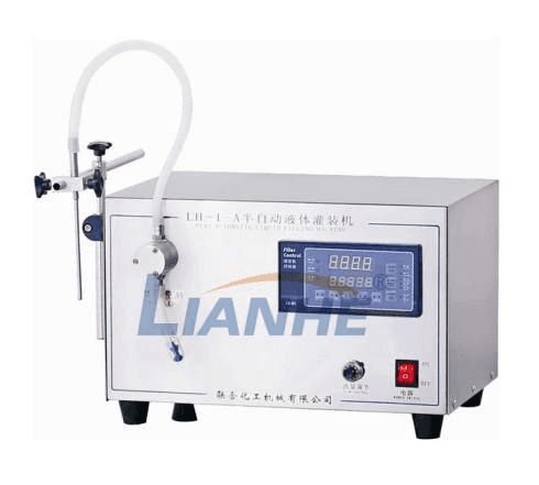 LIANHE LH-I-A benchtop liquid filling machine reference as labelled in the product image.