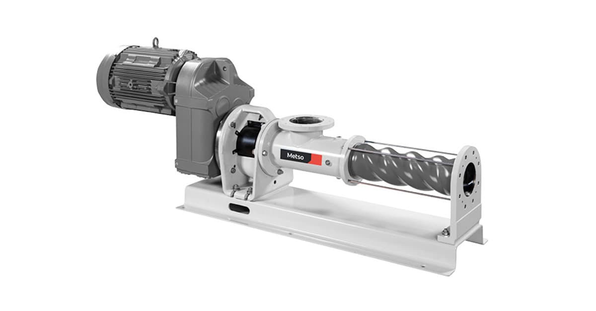 Manufacturer product illustration of a progressive cavity pump with motor, gear drive and transparent rotor-stator section. Manufacturer product illustration.