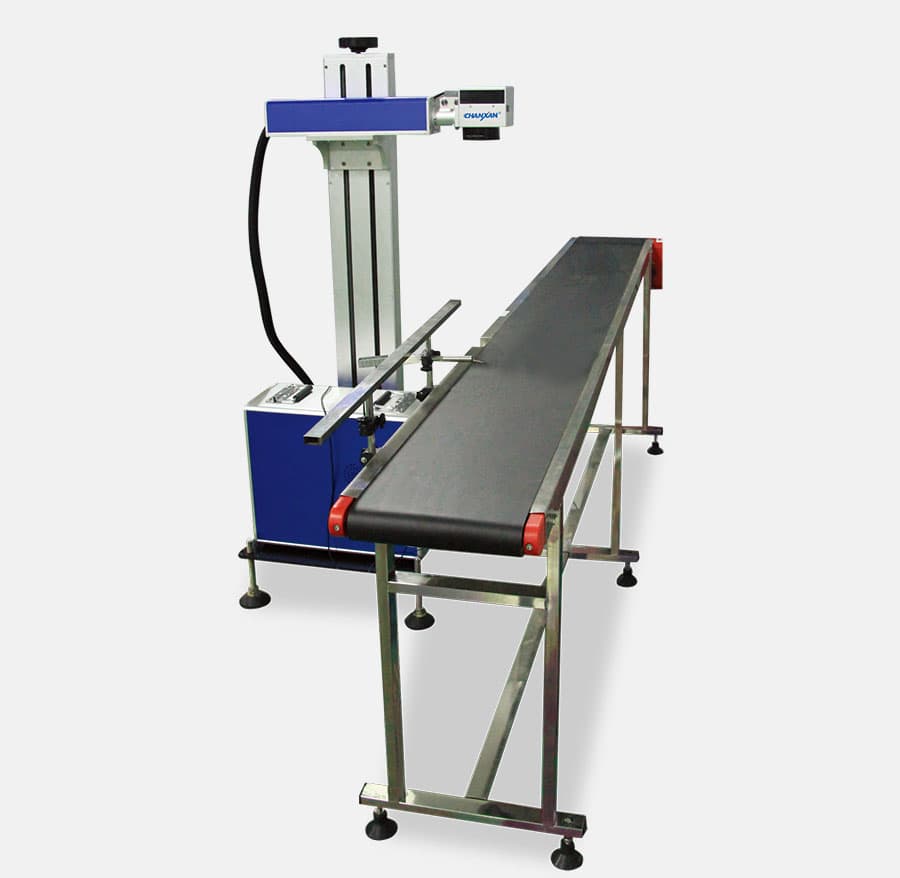 Chanxan manufacturer inline laser and conveyor product rendering. Manufacturer product illustration.