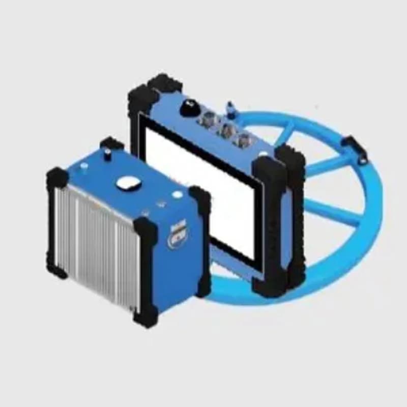 GEOTEM-19Rad manufacturer system illustration with blue receiver, transmitter and coil