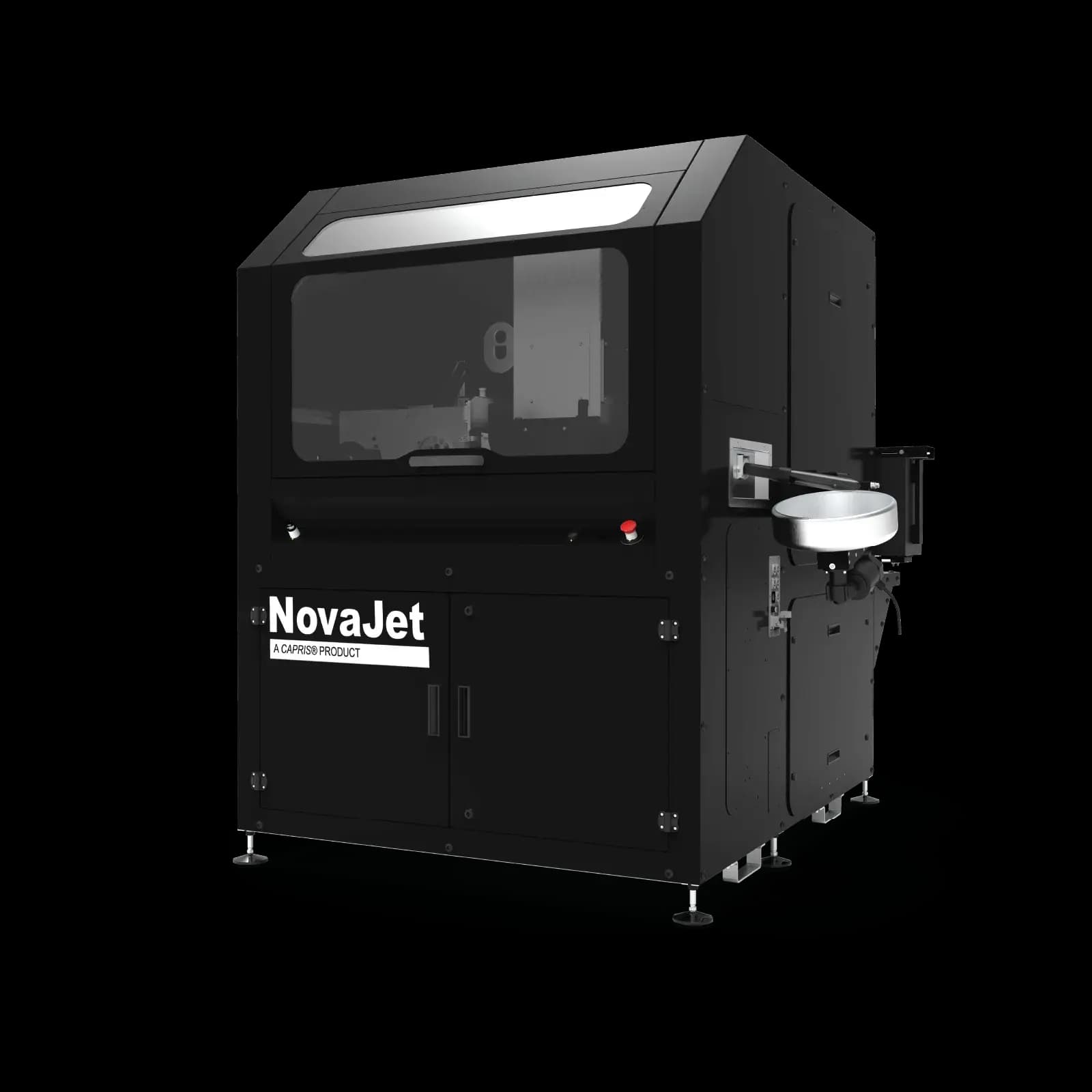 Spectrum manufacturer NovaJet inkjet wire-processing machine rendering. Manufacturer product illustration.