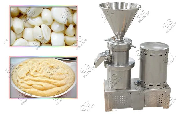 Series grinder with garlic-paste application example; image does not establish GGJMS-180 throughput.