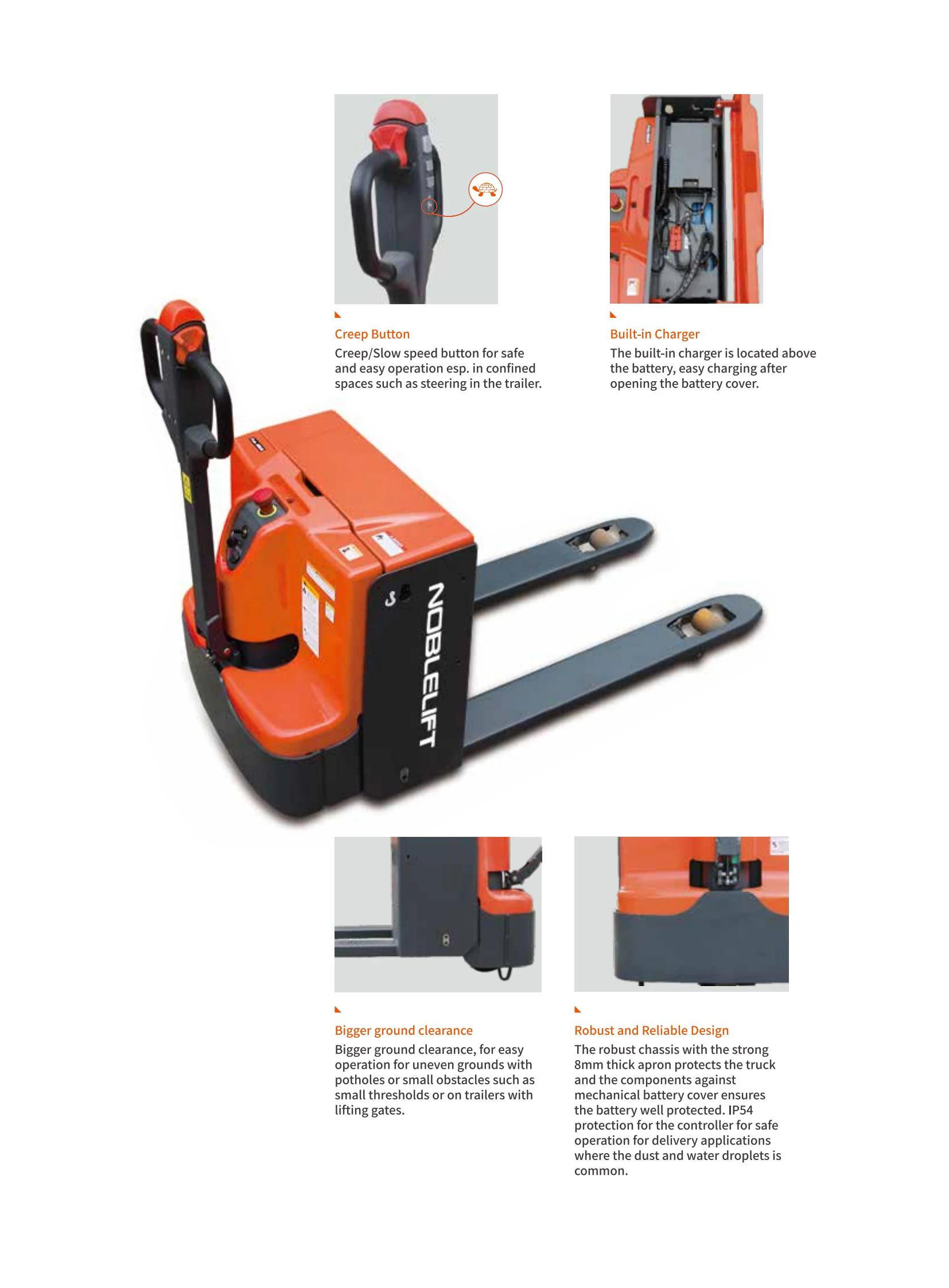 PTE18L manufacturer illustrations of tiller, charger access and chassis; retain original source text.