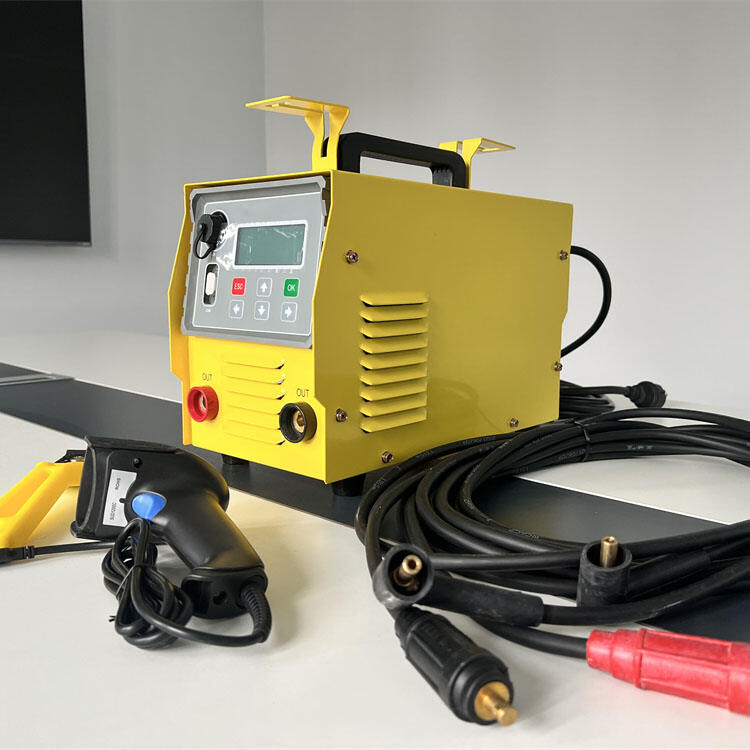 Yellow WDE315B electrofusion controller with output leads and barcode scanner