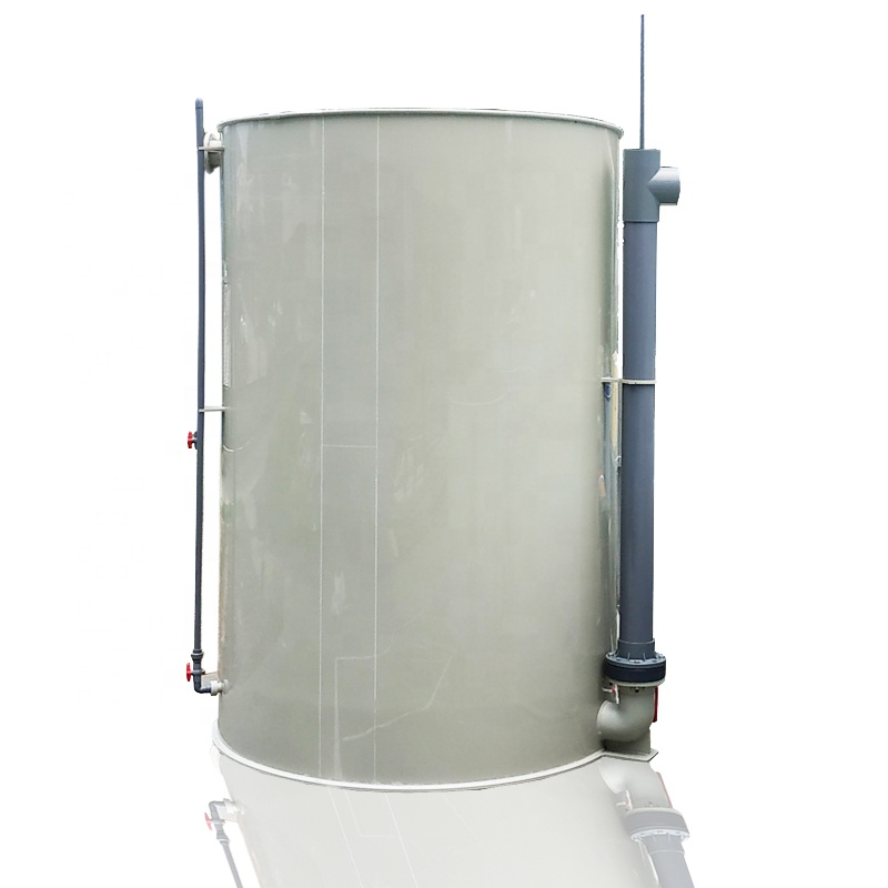 eWater EMBB-family biofilter with external pipework. The pictured vessel is not identified as EMBB-60; request the model-specific nozzle and access drawing.