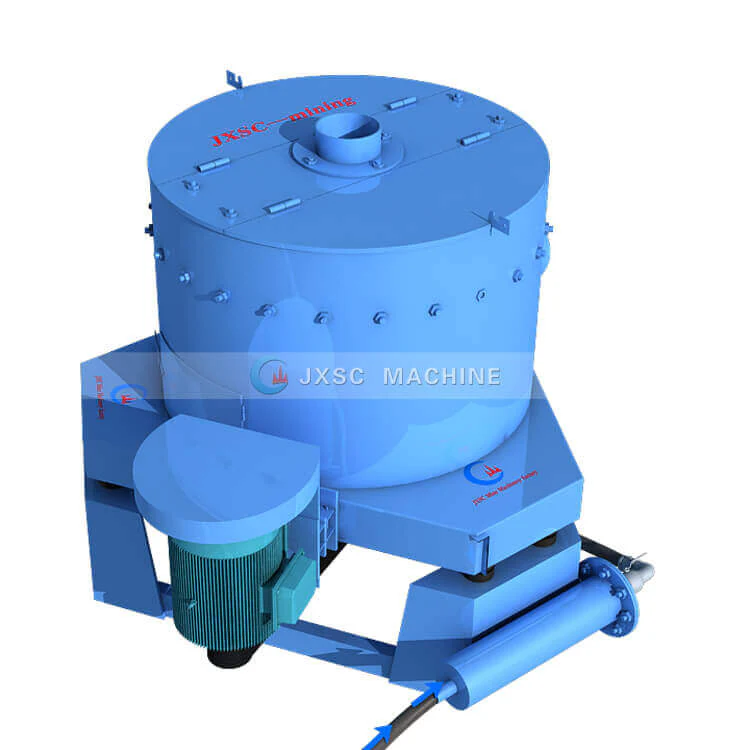 JXSC centrifugal concentrator family with bowl housing and drive motor